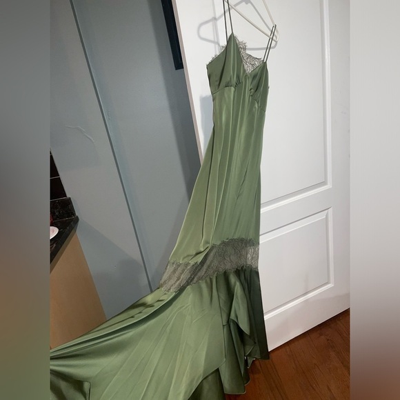 New! SACHIN + BABI x Anthropologie Candace Satin Lace Slip Dress 💚 0 and 4 NWT!! - Picture 12 of 16